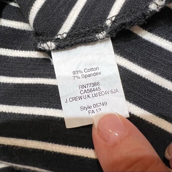 J.Crew Black Mini Dress with white stripes Stretchy Sleeveless  size 0 - Picture 9 of 10